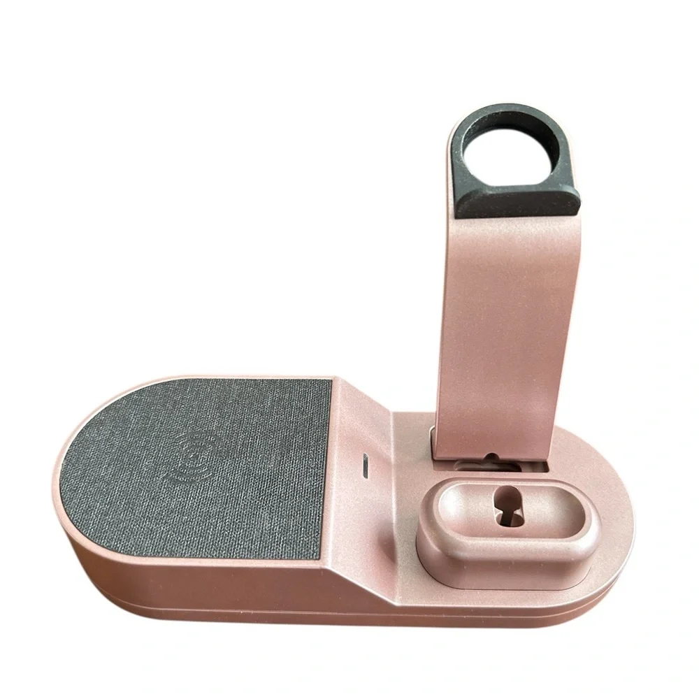 3-in-1 Wireless Charging Stand for iPhones, Apple Watches & AirPods - Rose Gold